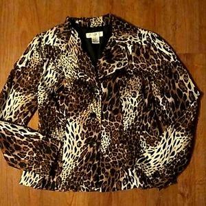 Womens fitted animal print jacket